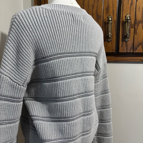 Thread & Supply Gray Seraphina Metallic Stripe Knit Sweater Size Medium - Picture 7 of 14